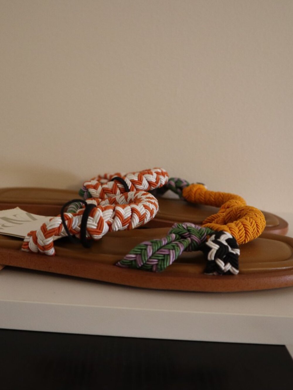 Zara Sandals Womens Size 8 Rope Multicolor Flats Flip Flop Shoes 38 NEW - Picture 6 of 13